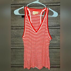 Red and white stripped tank
